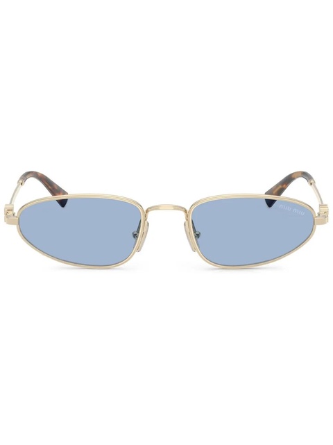 Miu Miu Eyewear logo-lettering sunglasses - Gold - zdjęcie produktu nr 1