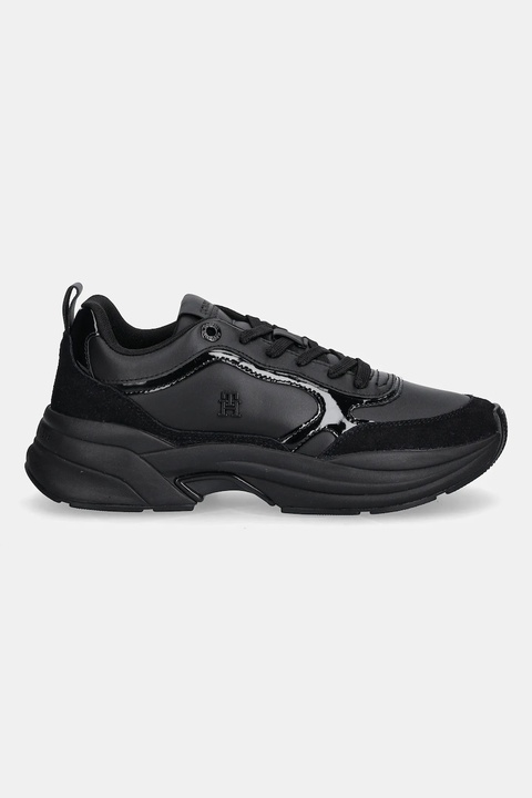Tommy Hilfiger sneakersy skórzane TH CHUNKY RUNNER PATENT damskie kolor czarny FW0FW08840 - zdjęcie produktu nr 1