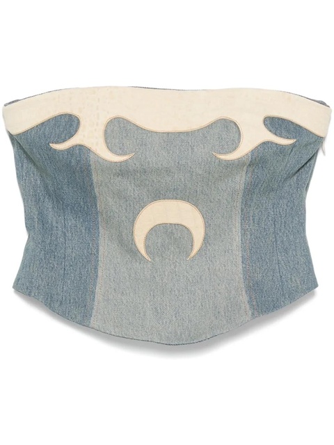 Marine Serre Regenerated denim top - Blue - zdjęcie produktu nr 1