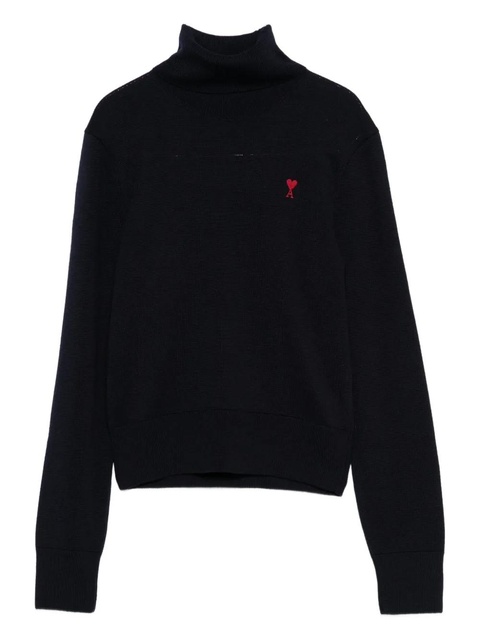 AMI Paris heart-logo turtleneck sweater - Black - zdjęcie produktu nr 2