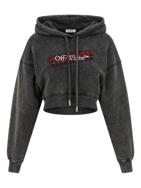 Off-White Bookish logo-patch hoodie - Grey - zdjęcie produktu nr 1