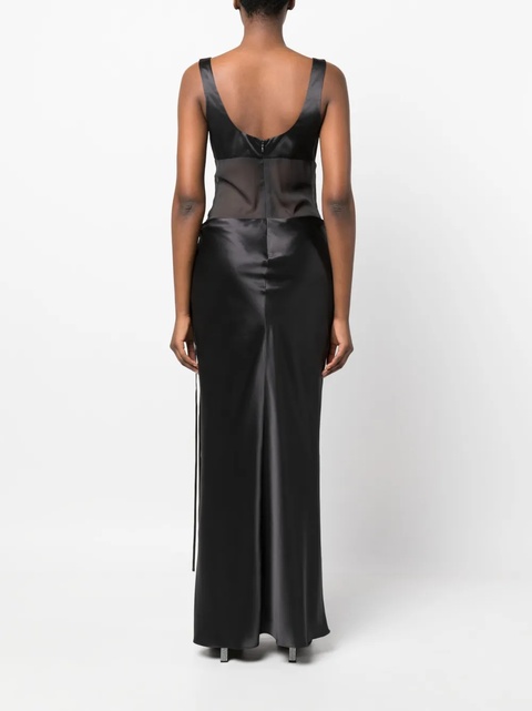 Christopher Esber sheer-panel cowl-neck gown - Grey - zdjęcie produktu nr 2