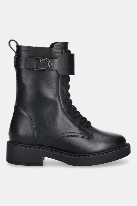 Furla buty skórzane New Legacy Army Boot damskie kolor czarny na płaskim obcasie YK11FNL BX4223 O6000 - zdjęcie produktu nr 2