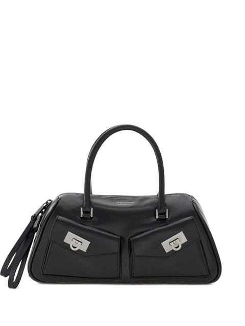 Ferragamo Multipocket leather tote bag - Black - zdjęcie produktu nr 1