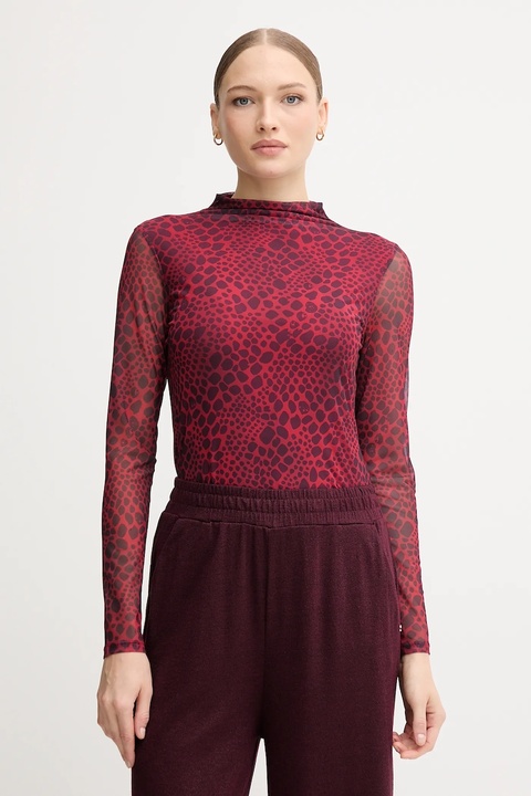 Marc Aurel longsleeve kolor czerwony z półgolfem 7696-7001-73891 - zdjęcie produktu nr 1