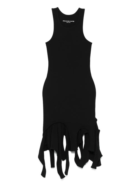 Alexander Wang frayed racer-neck mini dress - Black - zdjęcie produktu nr 1