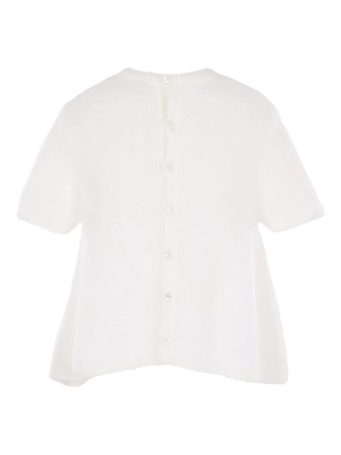 LOEWE embroidered short-sleeved sweater - White - zdjęcie produktu nr 2