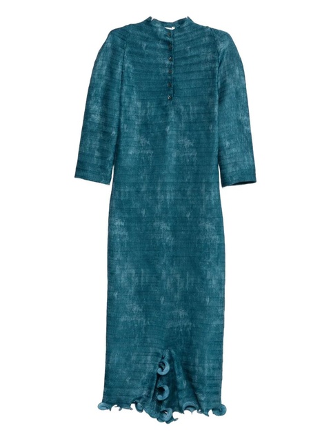 FENDI button ruffled midi dress - Blue - zdjęcie produktu nr 1