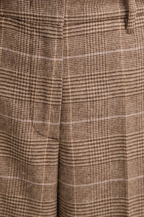 Marc O'Polo spodnie z wełną damskie kolor brązowy szerokie high waist 508015010417 - zdjęcie produktu nr 2