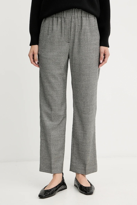 Weekend Max Mara spodnie z wełną HATELEY damskie kolor czarny proste high waist 2525136022600 - zdjęcie produktu nr 1