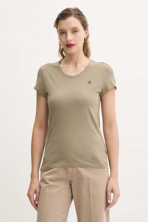 G-Star Raw t-shirt bawełniany damski kolor zielony D24533-4107 - zdjęcie produktu nr 1
