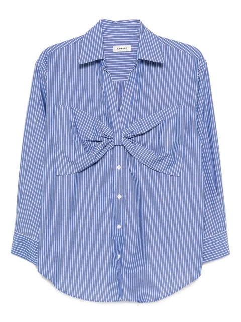 SANDRO striped bow-detail shirt - Blue - zdjęcie produktu nr 1