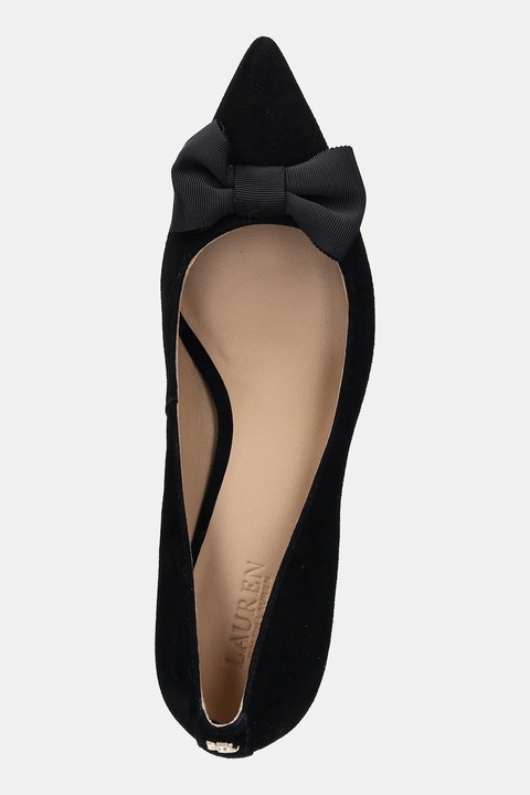 Lauren Ralph Lauren szpilki zamszowe Adrienne Bow kolor czarny 802980116001 - zdjęcie produktu nr 1