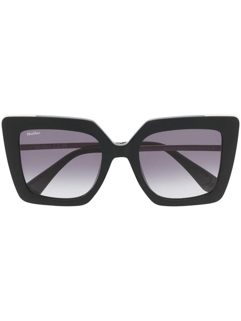 Max Mara Eyewear engraved-logo square-frame sunglasses - Black - zdjęcie produktu nr 1