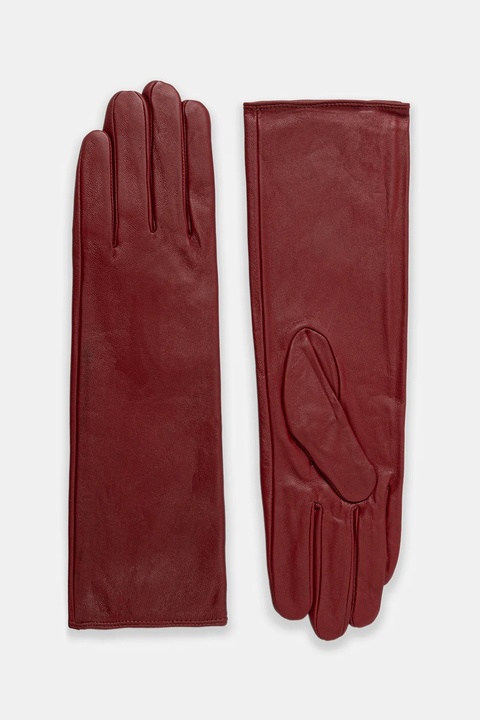 Answear.LAB rękawiczki skórzane damskie kolor bordowy - zdjęcie produktu nr 1