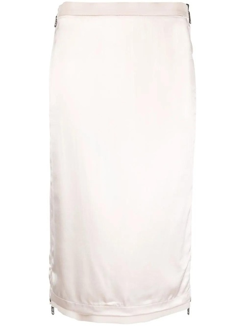 FENDI satin-finish gabardine midi skirt - Pink - zdjęcie produktu nr 1