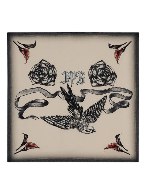 Jean Paul Gaultier bird tattoo print silk scarf - Neutrals - zdjęcie produktu nr 2