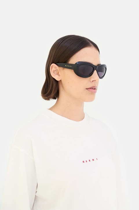 Marni okulary przeciwsłoneczne Field Of Rushes kolor czarny EYMRN00067 001 YJS - zdjęcie produktu nr 2