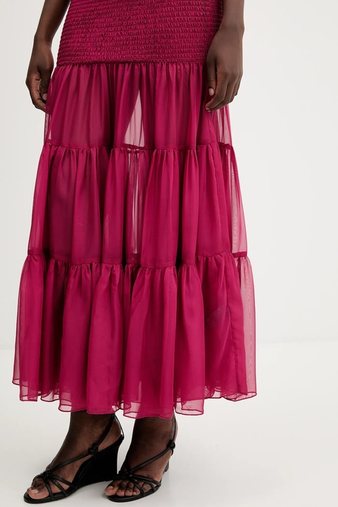 Bardot sukienka AZURA kolor bordowy midi rozkloszowana 59882DB - zdjęcie produktu nr 2