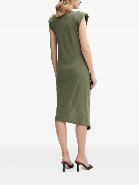 PINKO padded-shoulder side-split midi dress - Green - zdjęcie produktu nr 2