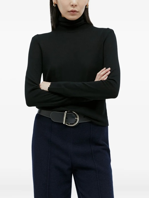 Chloé circular-buckle leather belt - Black - zdjęcie produktu nr 1