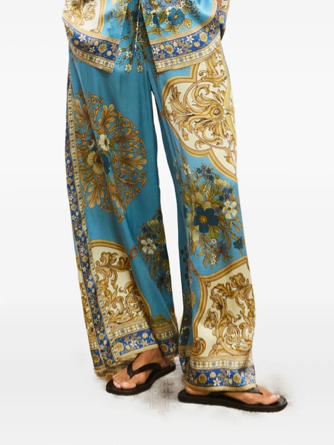 ALEMAIS Cassie floral-baroque trousers - Blue - zdjęcie produktu nr 1