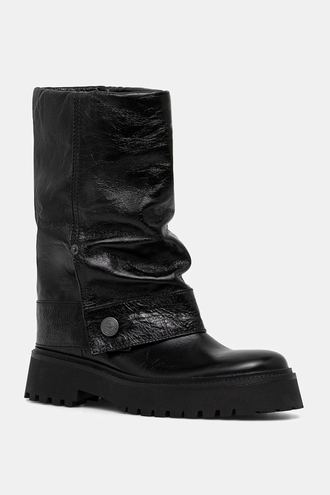 ZADIG&VOLTAIRE botki skórzane Angie damskie kolor czarny na płaskim obcasie SWCT02058 - zdjęcie produktu nr 1