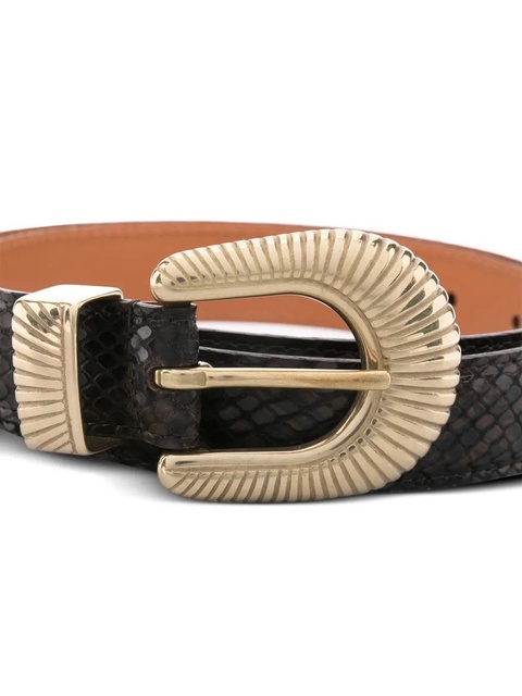 SANDRO python-skin buckled belt - Brown - zdjęcie produktu nr 2