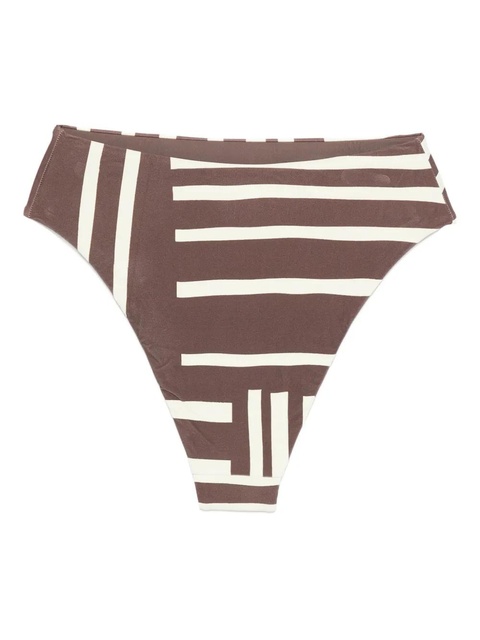 SIR. Linocut striped bikini bottom - Brown - zdjęcie produktu nr 1