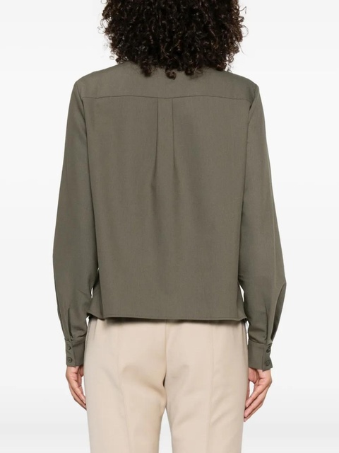 Self-Portrait bow-neck long-sleeve blouse - Green - zdjęcie produktu nr 2