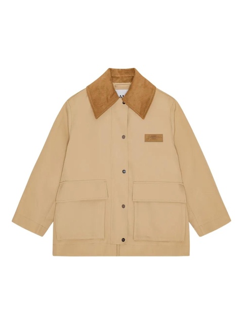 GANNI corduroy-collar utility jacket - Neutrals - zdjęcie produktu nr 1