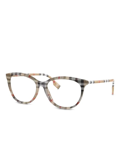 Burberry Eyewear check-pattern round-frame glasses - Brown - zdjęcie produktu nr 2