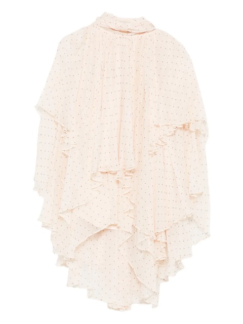 ZIMMERMANN pleated polka-dot blouse - Neutrals - zdjęcie produktu nr 1