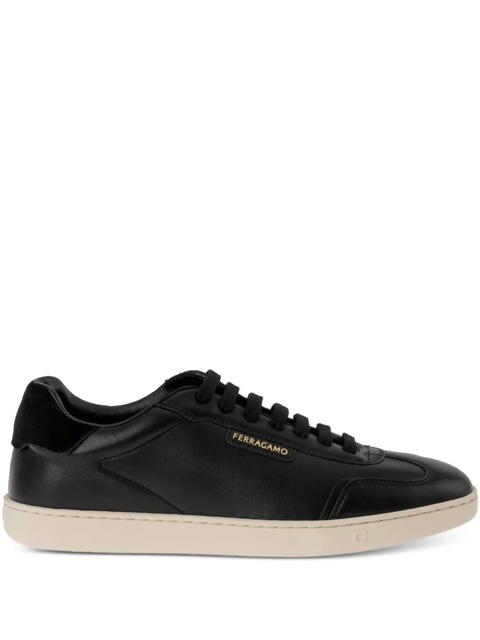 Ferragamo suede-panel leather sneakers - Black - zdjęcie produktu nr 1