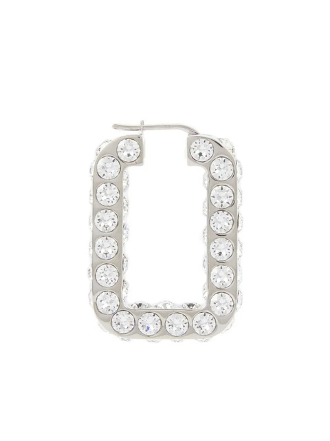 Amina Muaddi crystal-embellished hoop earrings - Silver - zdjęcie produktu nr 1