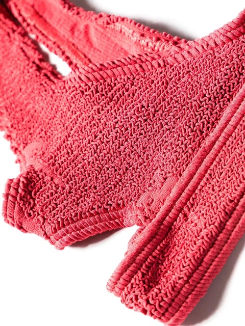 Bond-eye Nino smocked bikini top - Red - zdjęcie produktu nr 2