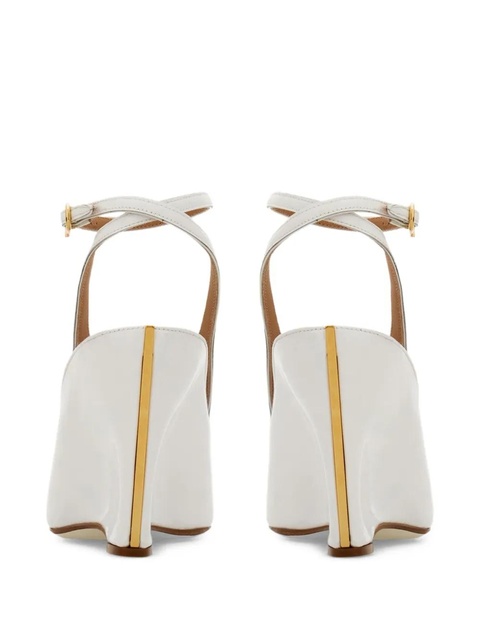 Ferragamo 90mm peep-toe wedge pumps - White - zdjęcie produktu nr 2