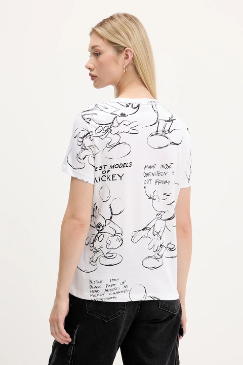 Desigual t-shirt bawełniany MICKEY SKETCH damski kolor biały 25WWTK03 - zdjęcie produktu nr 2