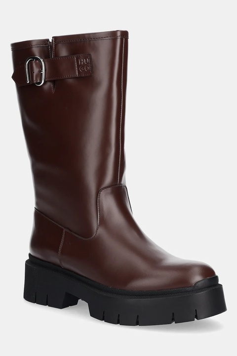 HUGO kozaki Kris damskie kolor brązowy na platformie 50552735 - zdjęcie produktu nr 1