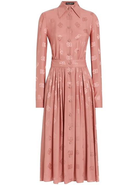 Dolce & Gabbana monogram-jacquard midi dress - Pink - zdjęcie produktu nr 1