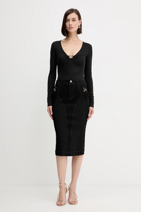 Versace Jeans Couture spódnica kolor czarny mini ołówkowa 79HAE84M DT037 - zdjęcie produktu nr 2