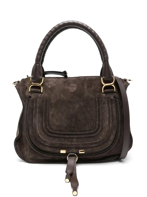 Chloé rolled-handle suede tote bag - Brown - zdjęcie produktu nr 1