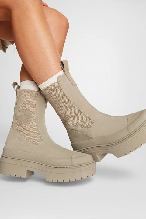 Converse sztyblety zamszowe Chuck Taylor All Star Lugged Heel Nu damskie kolor beżowy na platformie A14544C - zdjęcie produktu nr 2