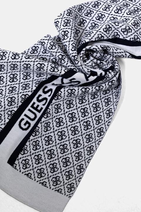 Guess szalik z domieszką wełny SEVYN kolor beżowy wzorzysty W4BZ22 Z3JD2 - zdjęcie produktu nr 2