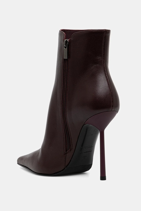 Le Silla botki skórzane Stivaletto Bella kolor bordowy na szpilce 4217C100BMPPNEM160 - zdjęcie produktu nr 1