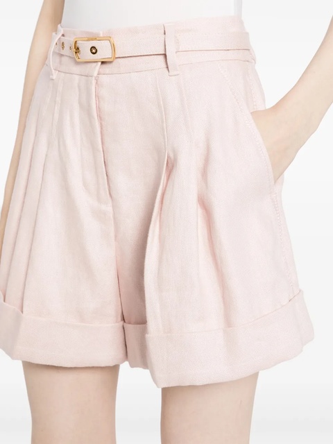 ZIMMERMANN Matchmaker belted linen shorts - Pink - zdjęcie produktu nr 2