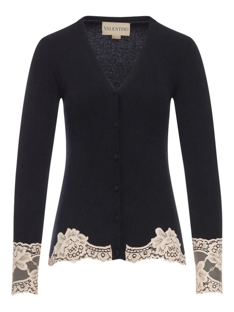 Valentino Garavani lace cashmere cardigan - Black - zdjęcie produktu nr 1