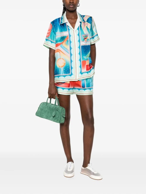 Casablanca Galaxy Court silk shorts - Blue - zdjęcie produktu nr 1