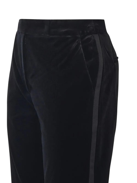 Max Mara velvet-texture side-stripe trousers - Black - zdjęcie produktu nr 2