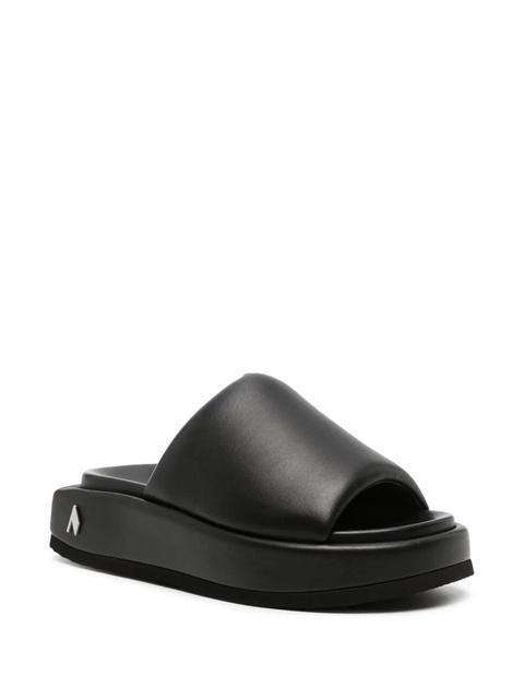 The Attico Mia platform leather slides - Black - zdjęcie produktu nr 1